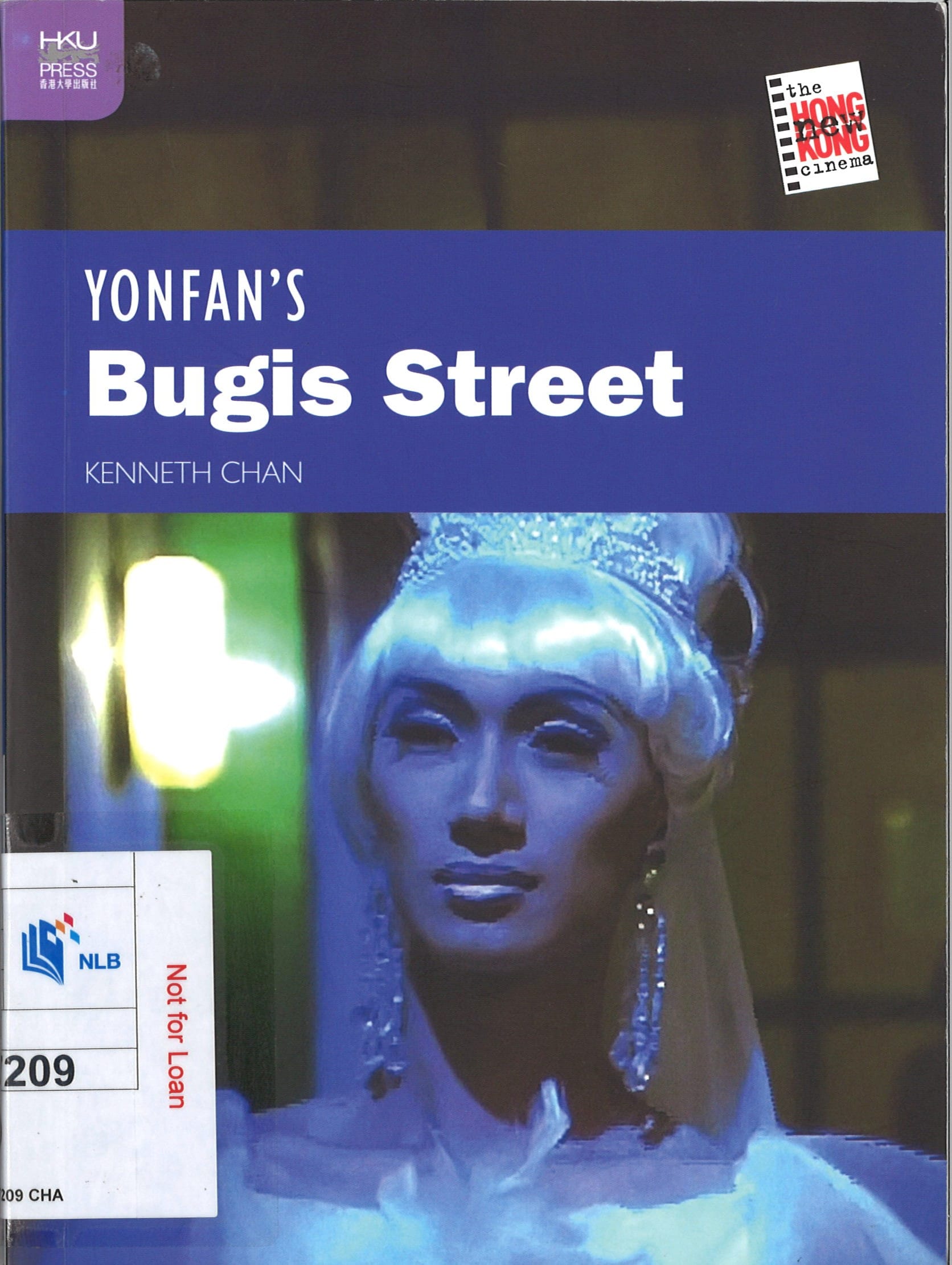 A dramatic, close-up portrait of a person in elaborate costume and makeup, with bold text announcing the title.